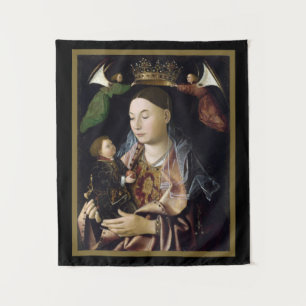 Sizilianischer Renaissance-"Madonna-und-Kind-Teppi Wandteppich