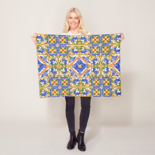 sizilianischer Stil, Majolika, Sommer, buntes Must Fleecedecke