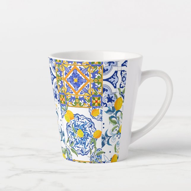  sizilianischer Stil,Sommerkunst Latte Tasse (Rechts)