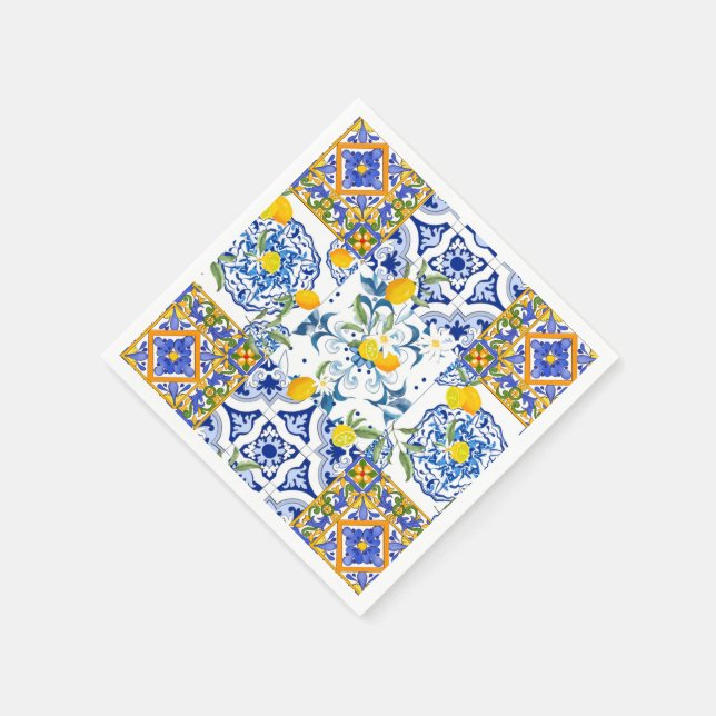 sizilianischer Stil, sommerliche Kunst Serviette (Ecke)