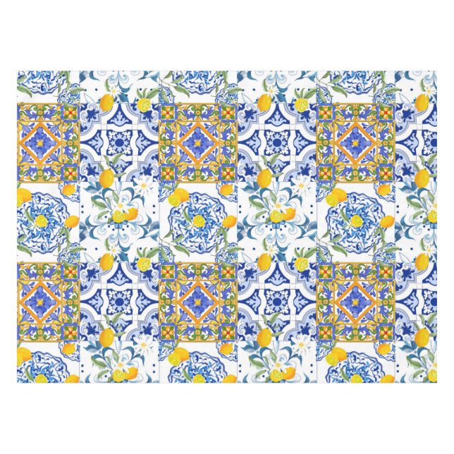 sizilianischer Stil, sommerliche Kunst Tischdecke (Vorderseite (Horizontal))