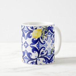 sizilianischer Stil, Zitronen, Majolika Kaffeetasse