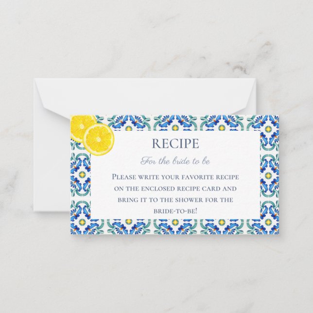 Sizilianisches Brautparty Rezept Karte (Vorderseite)