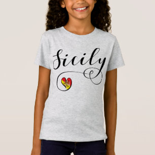 Sizilianisches Flaggen-Herz, i-Liebe Sizilien T-Shirt