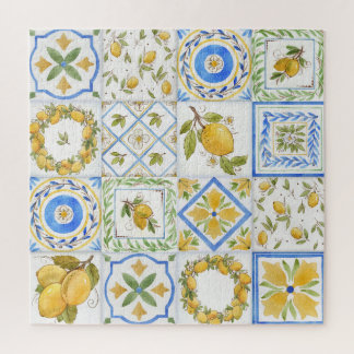 Sizilianisches Lemons Watercolor Square Muster