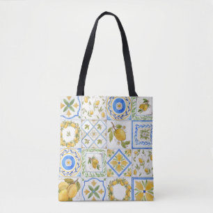 Sizilianisches Lemons Watercolor Square Muster Tasche