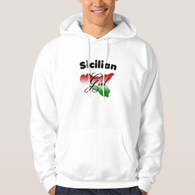 Sizilianisches Mädchen-mit Kapuze Sweatshirt (Vorderseite)