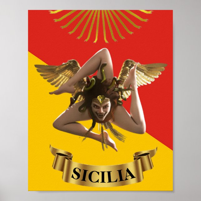 Sizilianisches Medusa Trinacria Poster (Vorne)