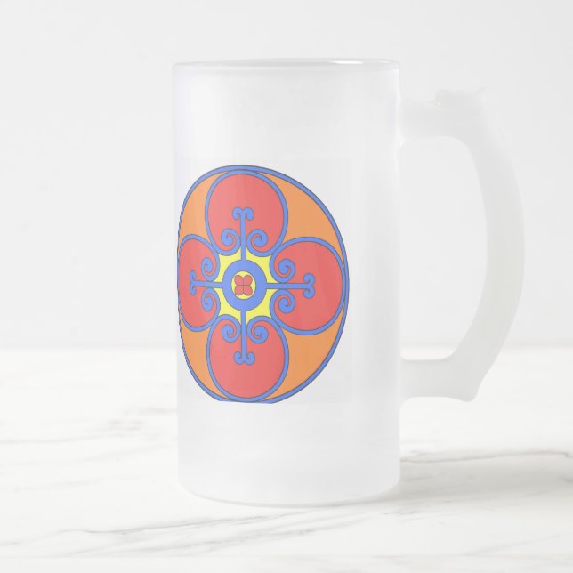 Sizilianisches Mittelmeer-Design Mattglas Bierglas (Rechts)