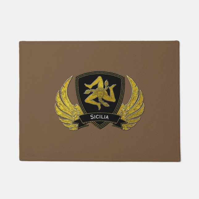 Sizilianisches Trinacria im Gold Ihr Fußmatte (Vorderseite)