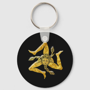 Sizilianisches Trinacria in Gold Schlüsselanhänger