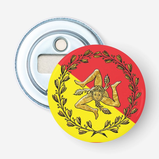 Sizilianisches Trinacria und Flagge Flaschenöffner (Vorderseite)