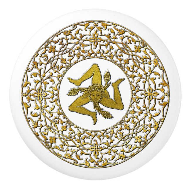 Sizilianisches Trinacria und mit Filigran Keramikknauf (Vorderseite)