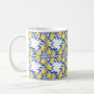 Sizilianisches Zitronen-Fliesenmuster Mittelmeer D Kaffeetasse