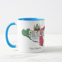 Sizilien Flag Italien Retro Karte Vintages Souveni