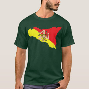 Sizilien Flag Karte Italien Sizilien Königreich It T-Shirt
