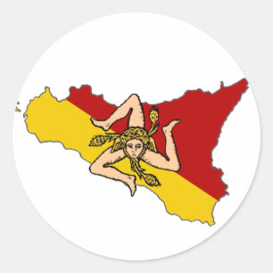 Sizilien-Flagge Trinacria Aufkleber