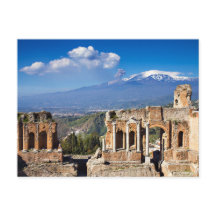Sizilien - Griechisches Theater Taormina Postkarte