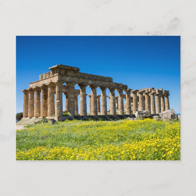 Sizilien - Heratstempel auf der Postkarte von Seli (Vorderseite)