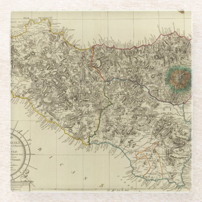 Sizilien, Italien Glasuntersetzer (Vorderseite)