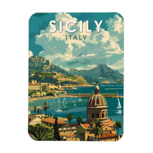 Sizilien Italien Reise Kunst Vintage Magnet
