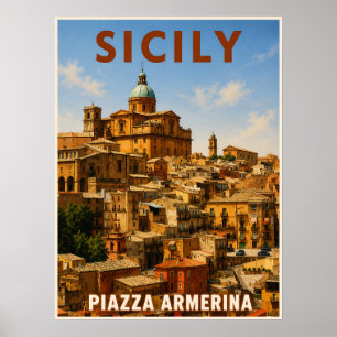 Sizilien Italien Reiseplakat Poster