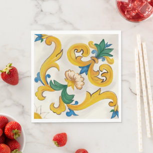 Sizilien Majolica farbenfrohe Tile Muster Napkin Serviette