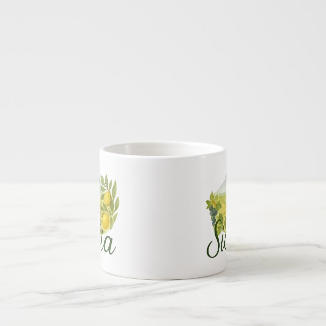 Sizilien Mt,Etna Design Espressotasse (Vorderseite)