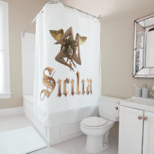 Sizilien/Sicilia Trinacria Duschvorhang