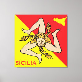 Sizilien Sizilianische Flagge von Sizilien Trinacr Leinwanddruck