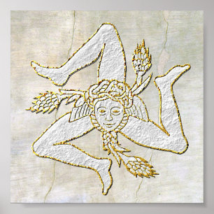 Sizilien Trinacria auf dem Plaster Poster
