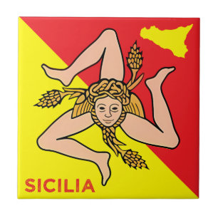 Sizilien Trinacria sizilianisches Flaggen-Design Fliese