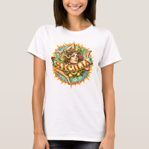 Sizilien Trinacria Sonne T-Shirt