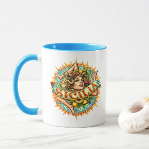 Sizilien Trinacria Sonne  Tasse