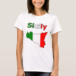 Sizilien und Karte in den Farben der italienischen T-Shirt