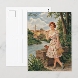 Sizilien Vintage italienische Dame im 50er Postkarte