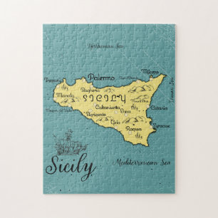 Sizilien Vintage Seekarte