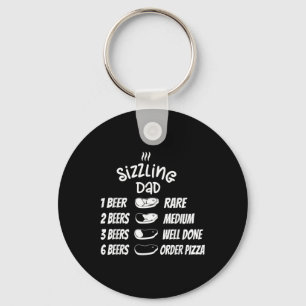 Sizzelnder Dad Fleisch Bier Pizza Lustiger Bbq Schlüsselanhänger