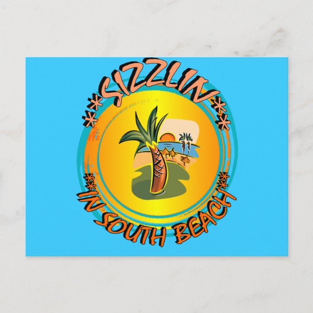Sizzlin in South Beach Postkarte (Vorderseite)
