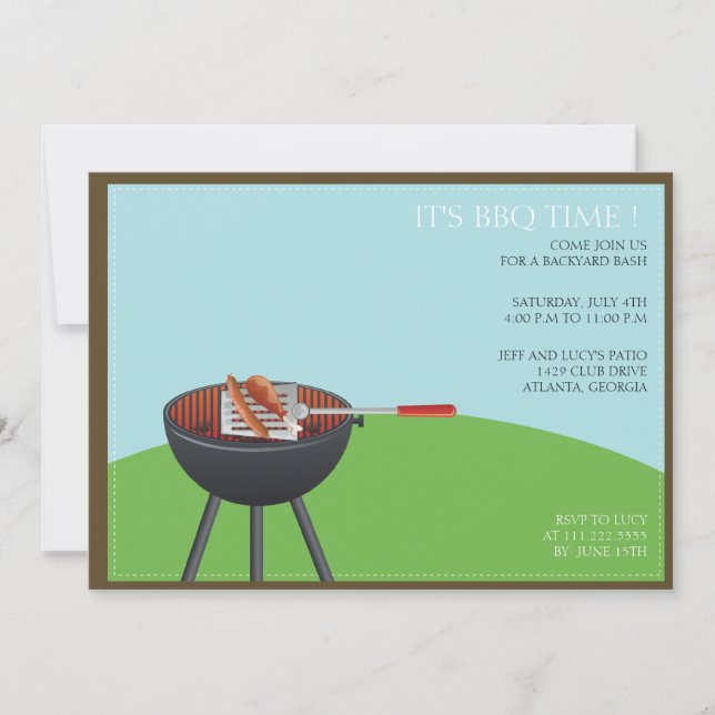 Sizzling barbecue - barbecue invitations artistiqu (Devant)