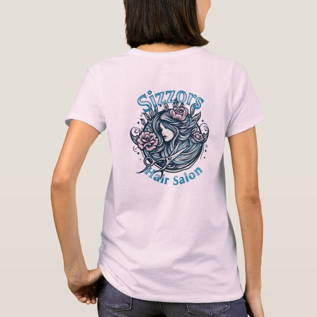 Sizzors Hair Salon Logo T - Shirt (Rückseite)