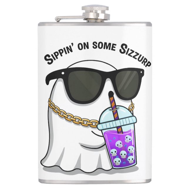 Sizzurp Ghost Kawaii Flasche Flachmann (Vorderseite)