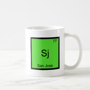 Sj - San Jose City Chemie-Element-Symbol-T-Shirt Kaffeetasse
