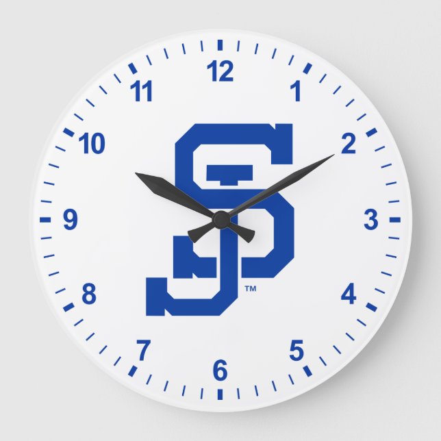 SJ Spartans Logo Große Wanduhr (Vorderseite)