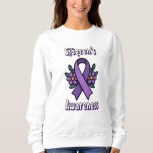 Sjögren-Bewusstsein Lila Band mit Blumen Sweatshirt