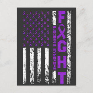 Sjögren-Syndrom-Schleife Kampf US-Flagge Postkarte
