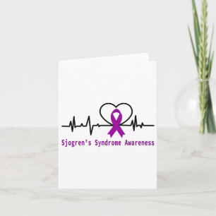 Sjogrens Syndrome Awareness Heartbeat Lila Ribbo Karte