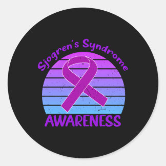 Sjogrens Syndrome Awareness Lila Ribbon Sjogren' Runder Aufkleber