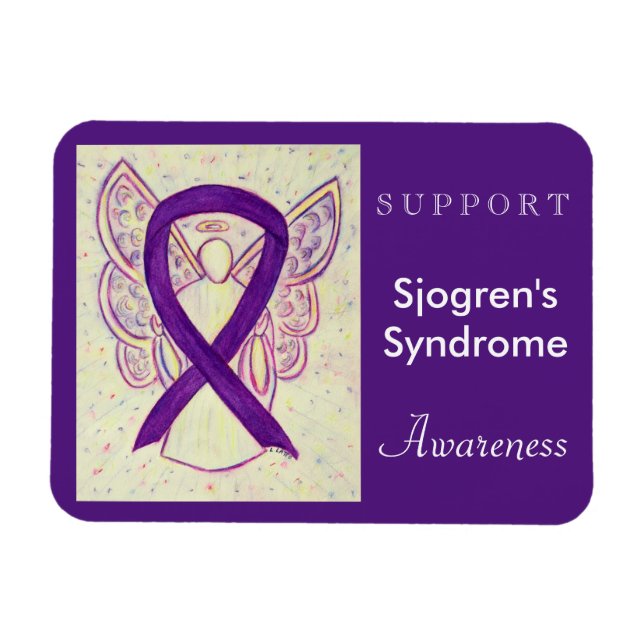 Sjogrens Syndrome Awareness Ribbon Angel Magnet (Horizontal)