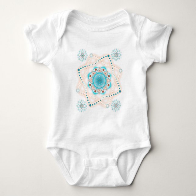 SK8 Aqua-Mandalase Baby Strampler (Vorderseite)